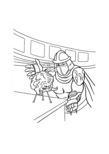 Kraang And Shredder Coloring Page