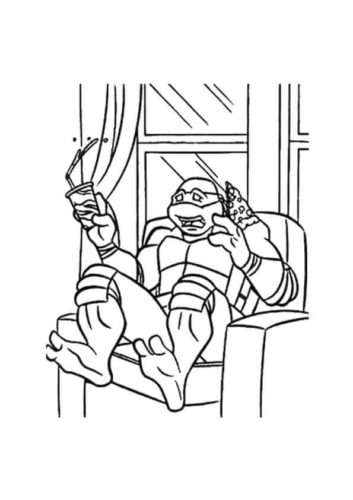 Michelangelo Shocked TMNT Coloring Page