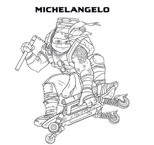 Michelangelo Teenage Mutant Ninja Turtles Coloring Page