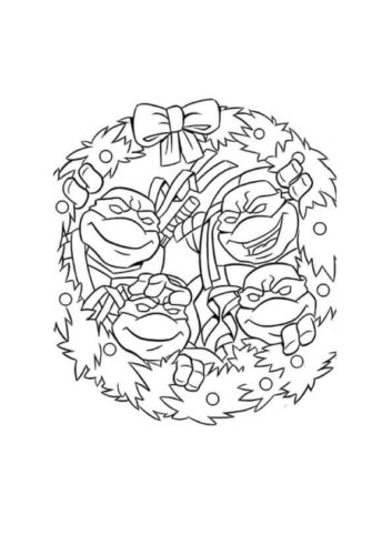 Teenage Mutant Ninja Turtles Christmas Coloring Page