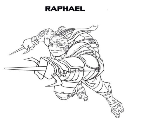 Teenage Mutant Ninja Turtles Raphael Coloring Page