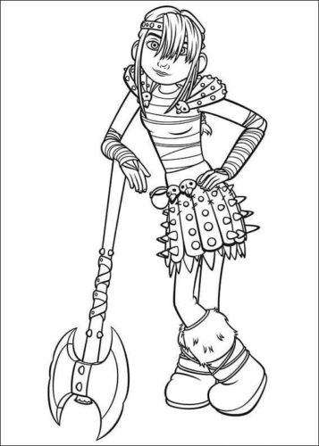 Astrid from How To Train Your Dragon coloring page