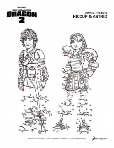 Hiccup and Astrid activity sheet