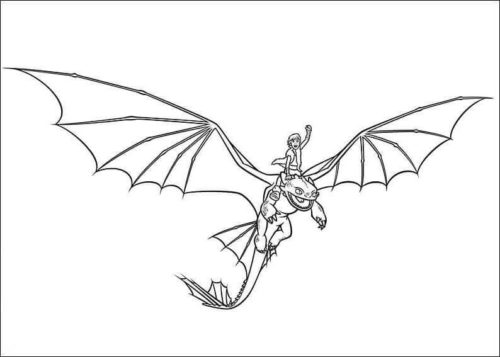 Hiccup and Toothless coloring pages