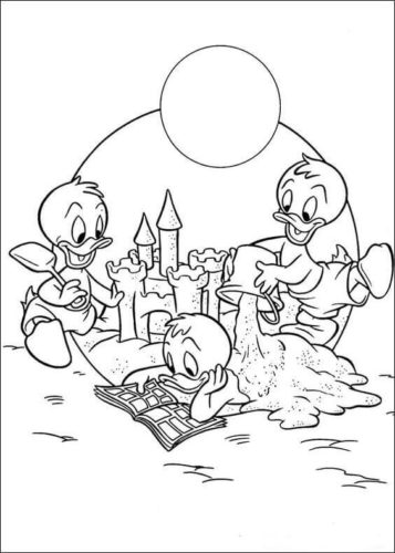 Huey Dewey and Louie coloring page
