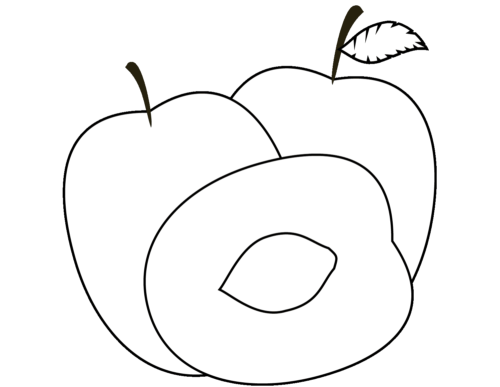 Plums colouring page