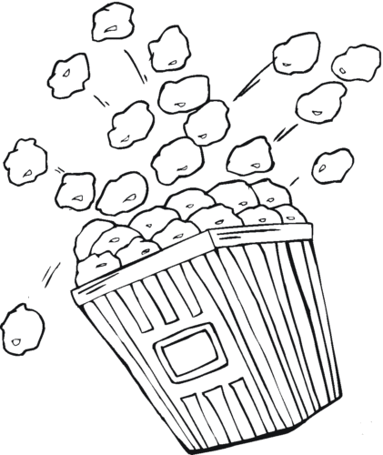 Popcorn Coloring Page