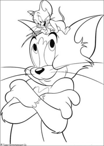 Tom and Jerry as friends coloring page