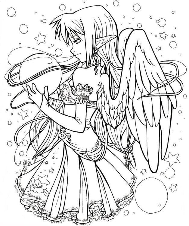 Anime Fairy coloring page