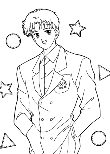 Anime boy coloring page