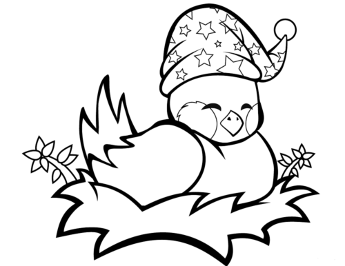 Cute bird coloring page