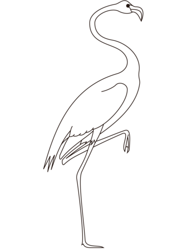 Easy flamingo coloring page