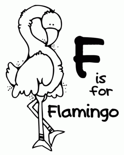 F for flamingo