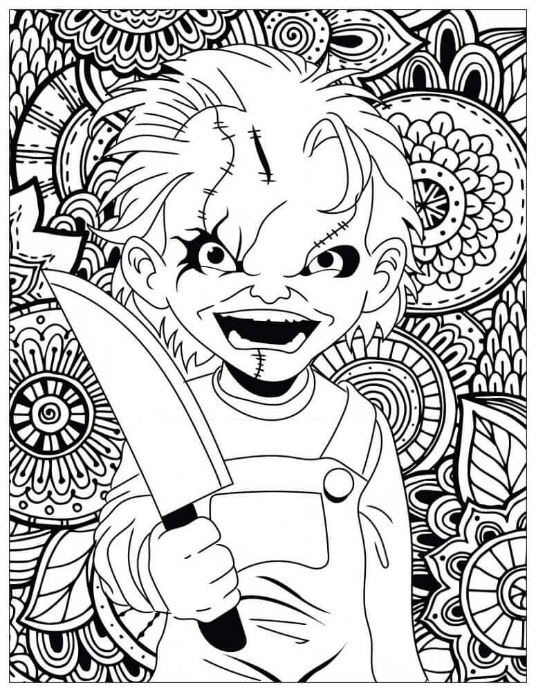 Scary Chuck coloring page