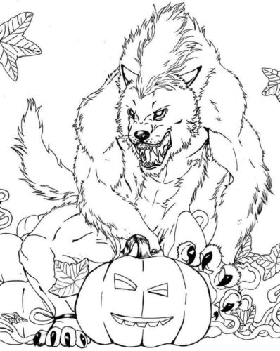 Werewolf on a Halloween night