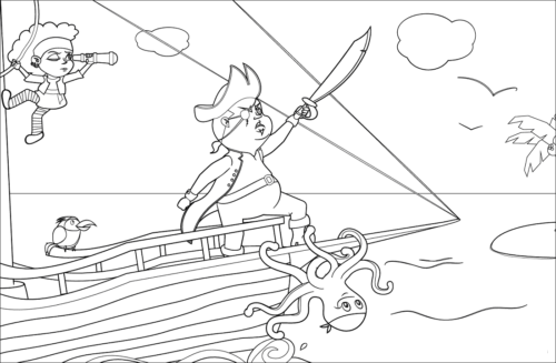 Free printable pirate coloring pages