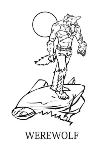 Free printable werewolf coloring pages