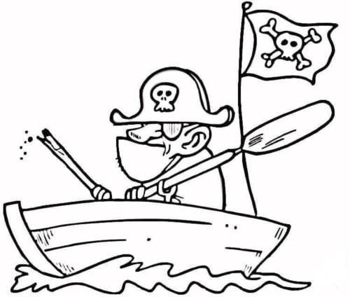 Funny pirate coloring page