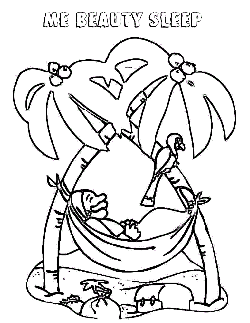 Pirate resting coloring page