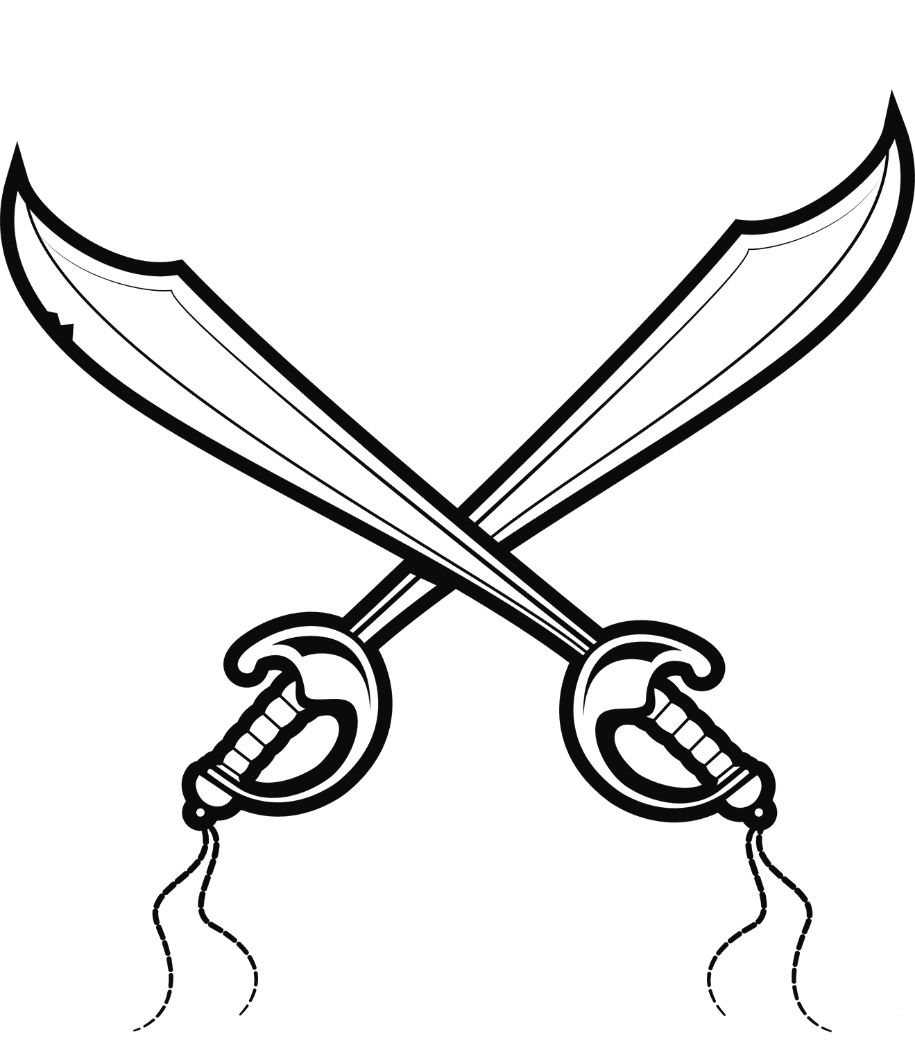 Pirate sword coloring page