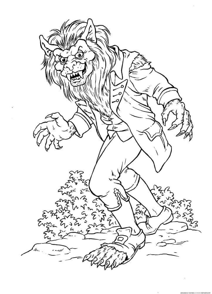 Werewolf colouring pages