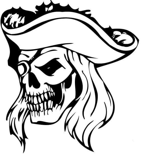 Zombie pirate coloring page
