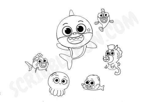 Baby Shark television series coloring page