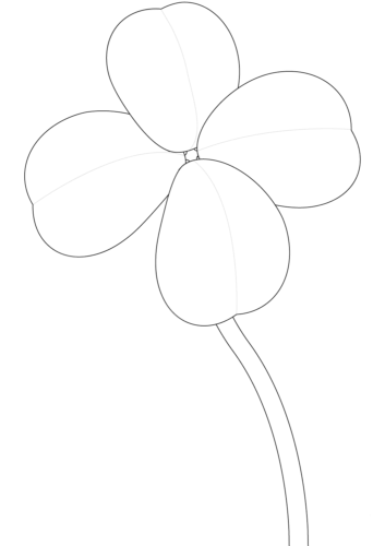 Four leaf clover coloring page