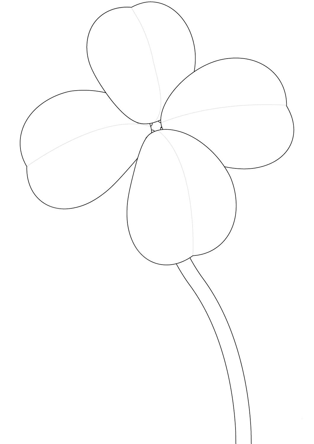 Four leaf clover coloring page