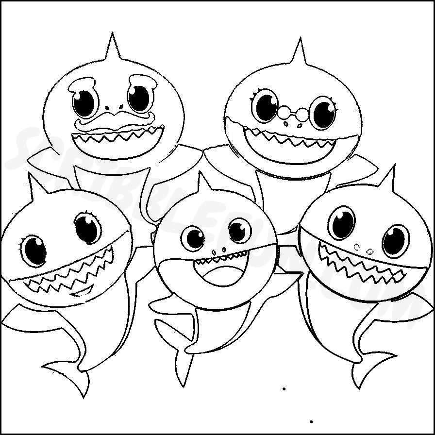Free Printable Baby Shark coloring pages