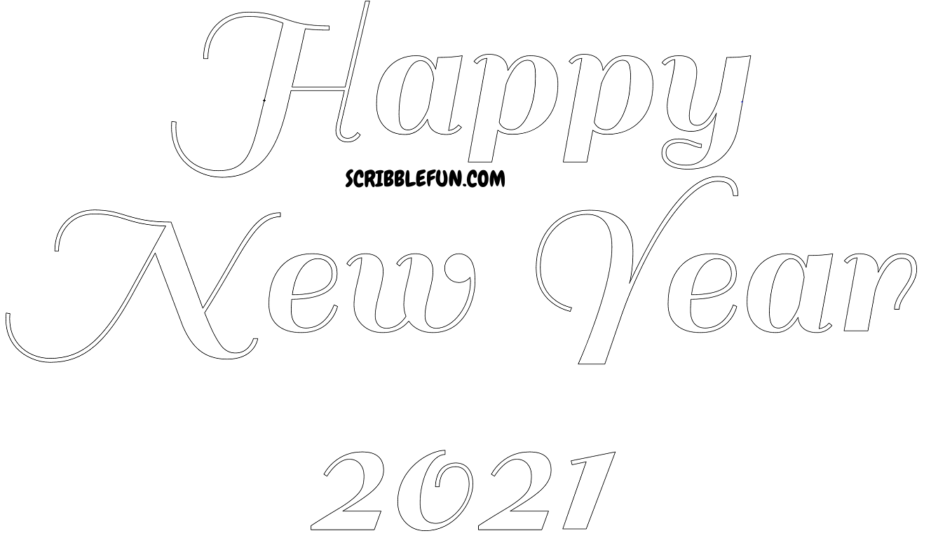 Free Printable New Year 2021 coloring page