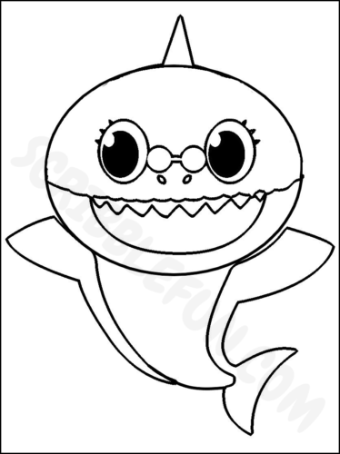 Grandma Shark coloring page