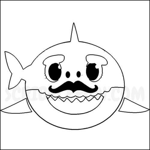 Grandpa Shark colouring page