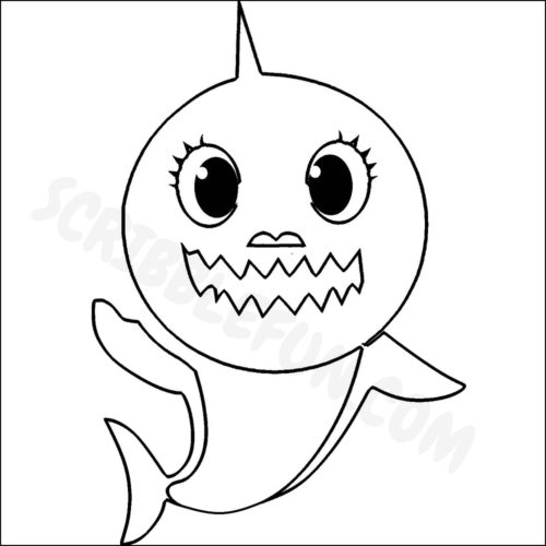 Mommy Shark coloring page Mommy Shark coloring page