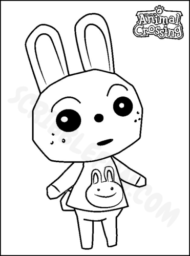 Ruby Peppy from Animal Crossing coloring sheet