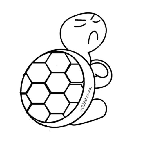 Angry turtle coloring page