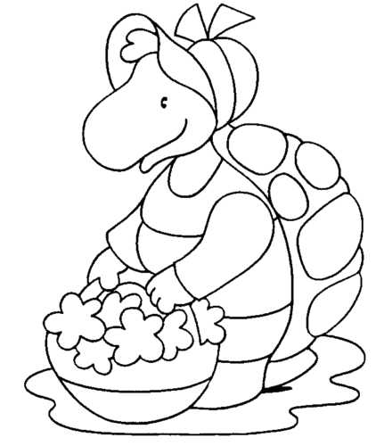 Cute female turtle coloring page