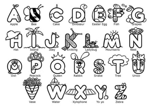 Free printable abc coloring pages