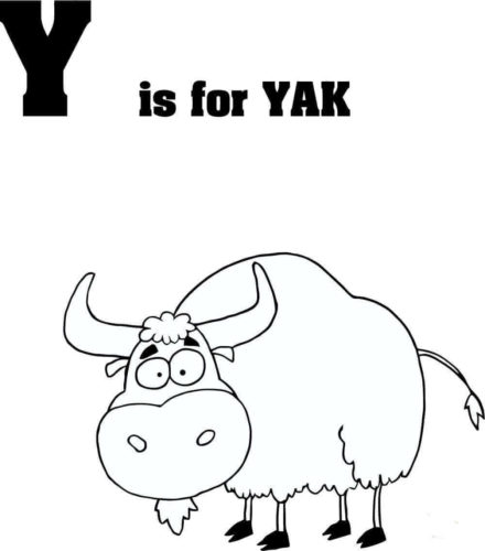 Letter Y is for Yak coloring page