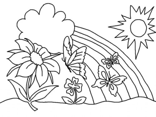 Rainbow coloring pictures to print