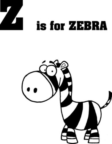 Z is for Zebra coloring page