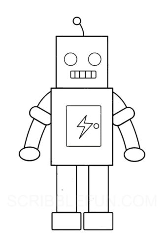 Robot coloring page for kids