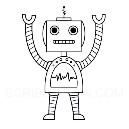 Robot coloring page for preschoolers