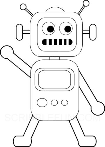 Robot toy coloring page