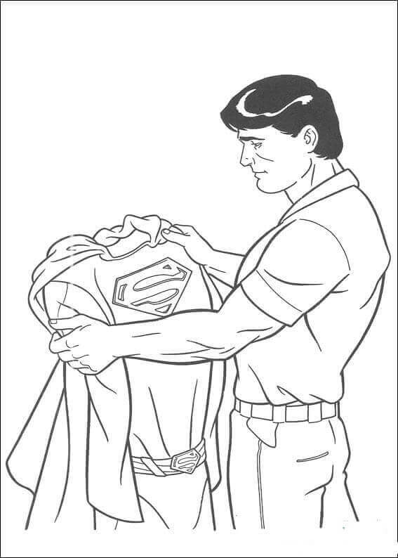 Clark Kent with his Superman suit
