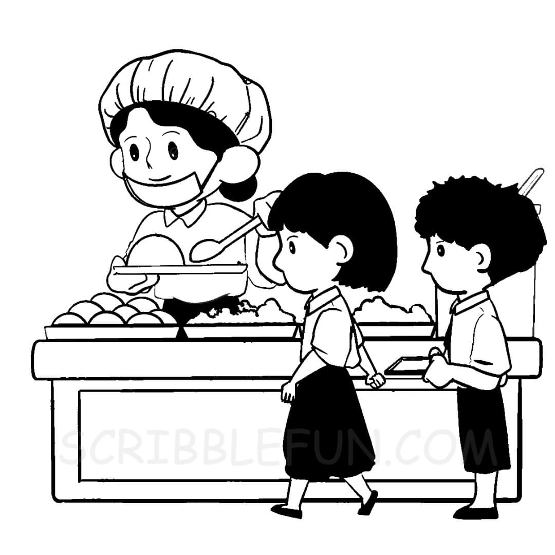 Canteen Drawing At Explore Collection Sketch Coloring