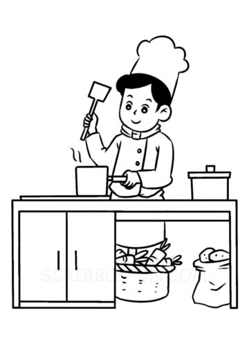 community helpers coloring pages female chef