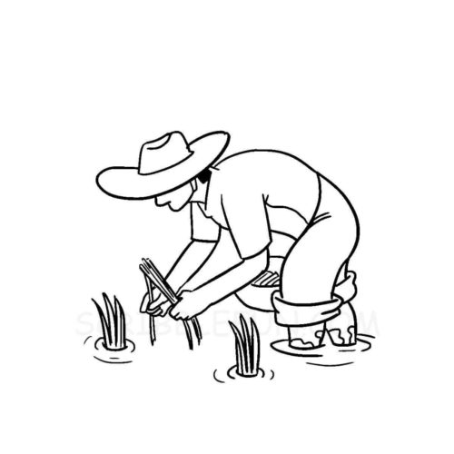 Community helpers coloring page farmer