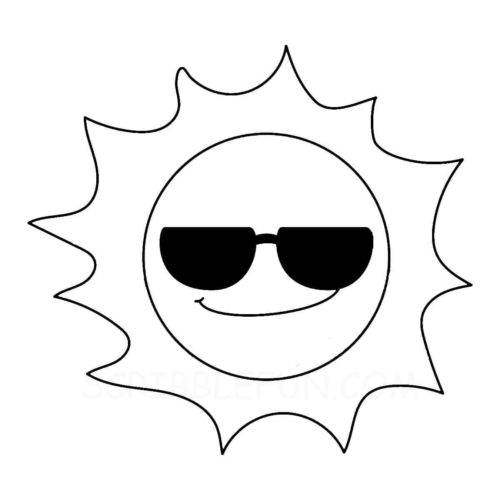 Cool sun coloring page