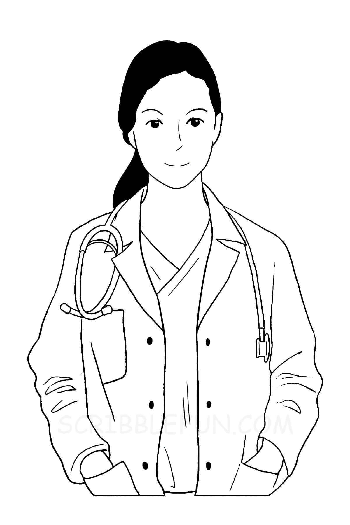 Doctor Community Helpers coloring page